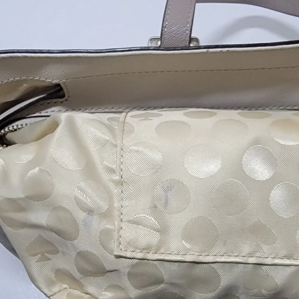 Kate‎ Spade Large Grand Street Harmony Colorblock Tote in Cream and Dove Gray